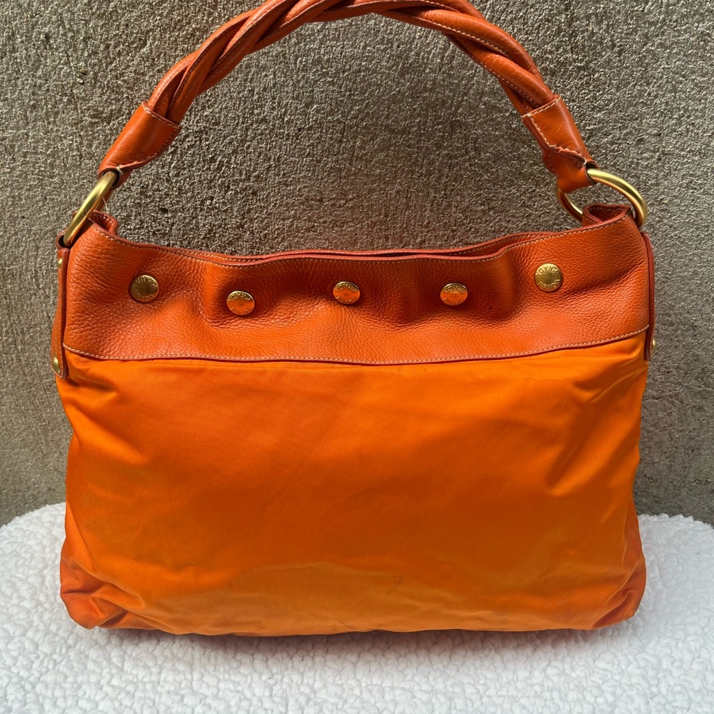 Prada Orange Shoulder Bag with Gold Hardware